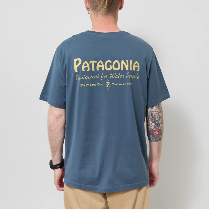 Patagonia Water People Banner T Shirt Summit Blue