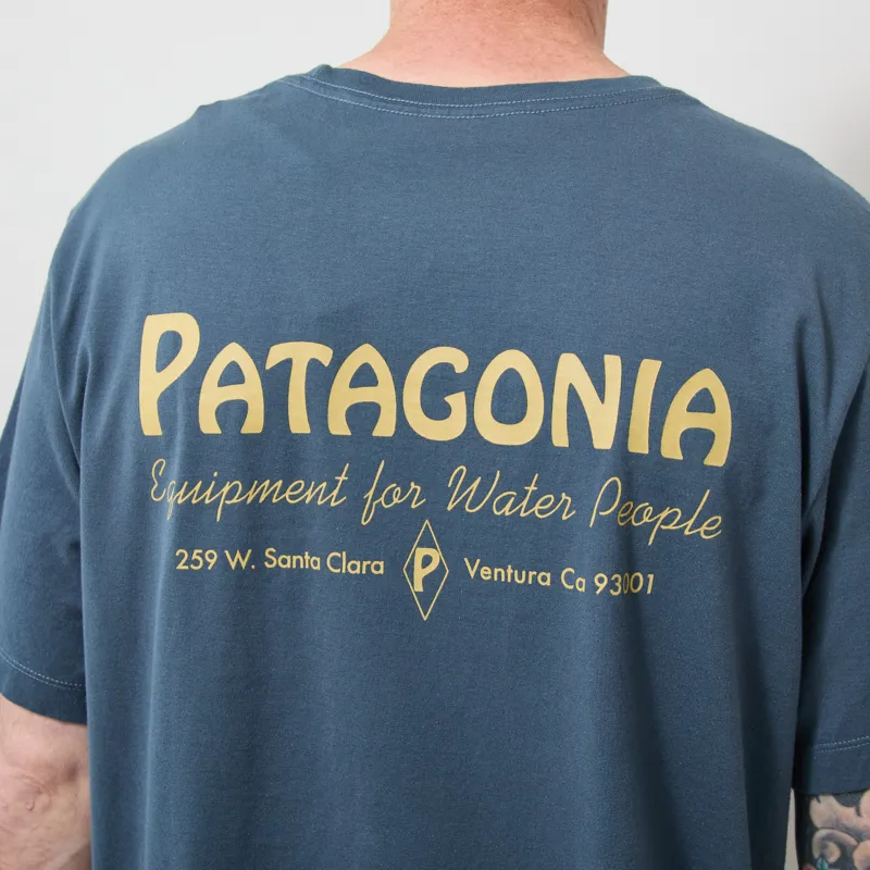Patagonia Water People Banner T Shirt Summit Blue-3