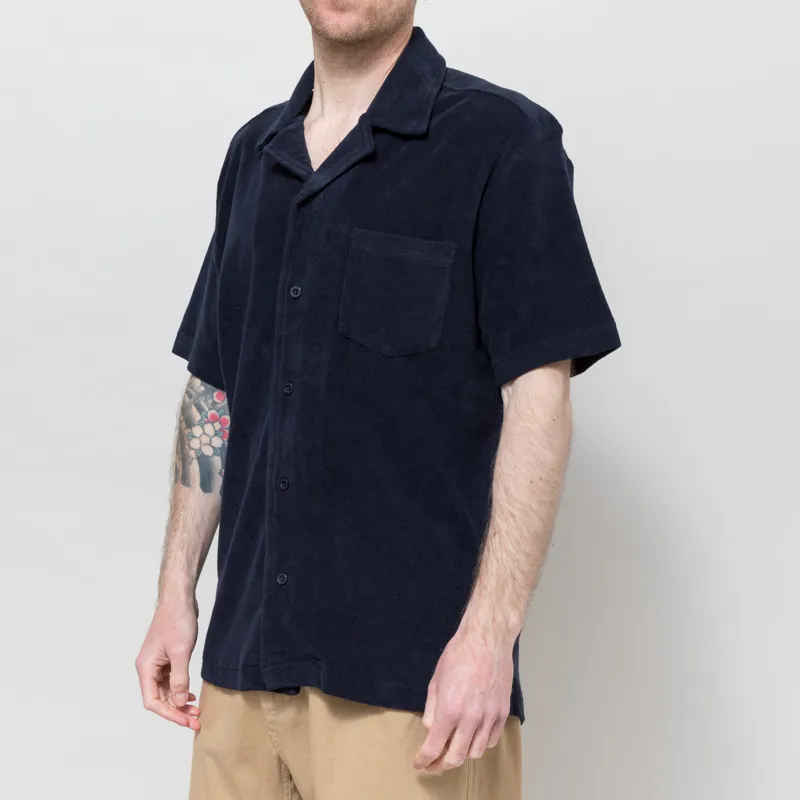 Revolution Terry Cuban Shirt Navy-1