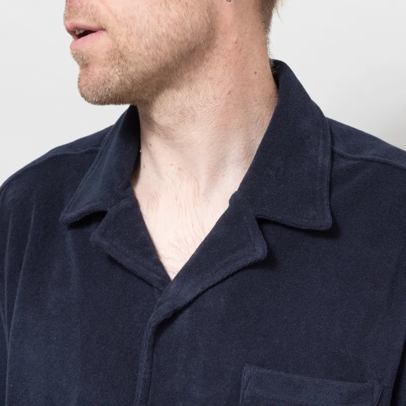Revolution Terry Cuban Shirt Navy-3