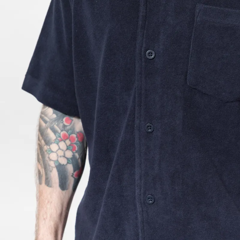 Revolution Terry Cuban Shirt Navy-5