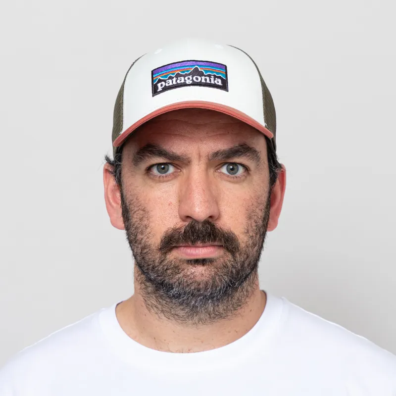 Patagonia P-6 Logo LoPro Trucker Hat Birch White-1