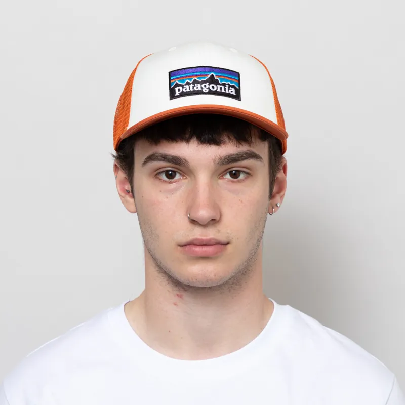Patagonia P-6 Logo Trucker Hat White Redtail Rust-1