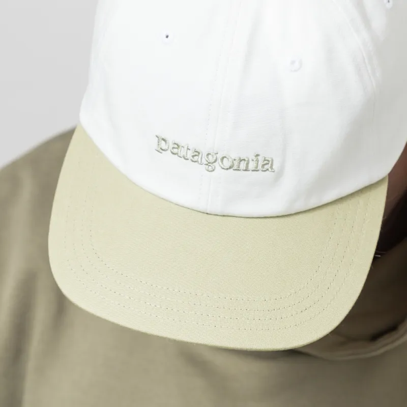 Patagonia Fitz Roy Icon Trad Cap Text Logo Birch White Gumtree Green-3