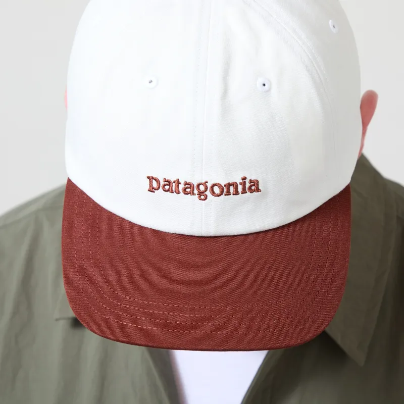 Patagonia Fitz Roy Icon Trad Cap Text Logo Dried Vanilla-1