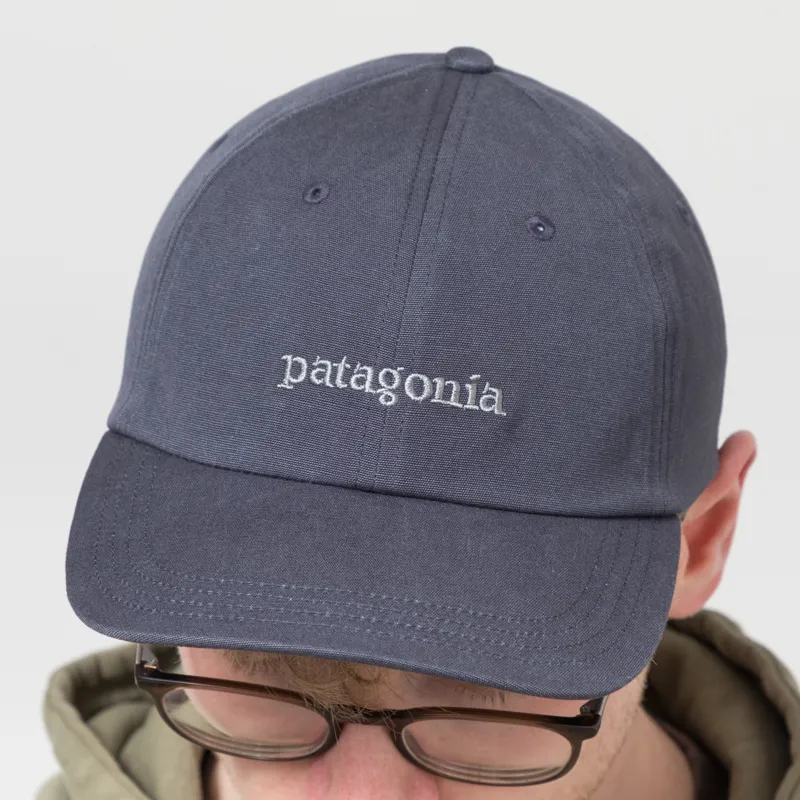 Patagonia Fitz Roy Icon Trad Cap Text Logo Smolder Blue-3