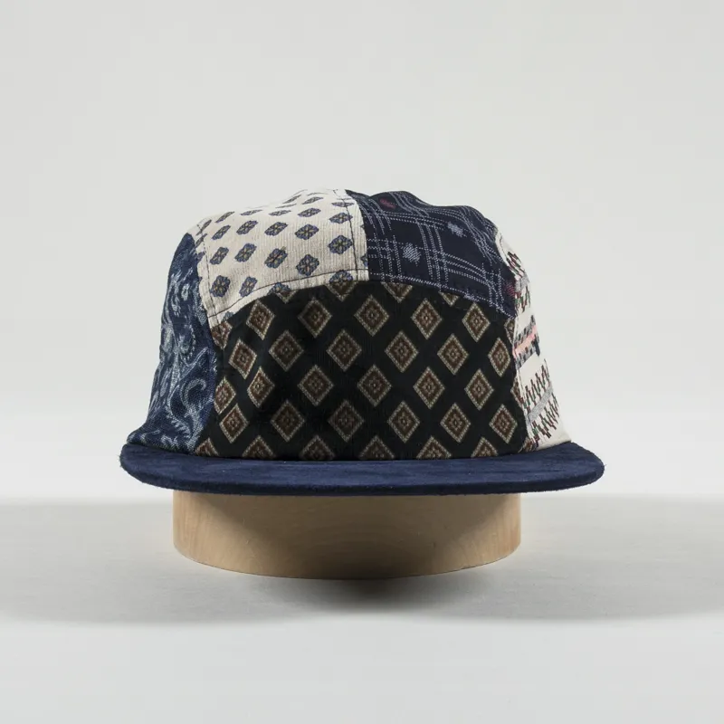 Beams Plus 5 Panel Cap Multi Navy Blue-1