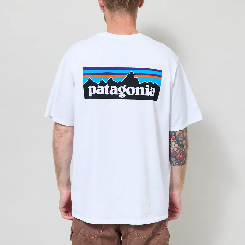 Patagonia P-6 Logo Responsibili-Tee Fiber White