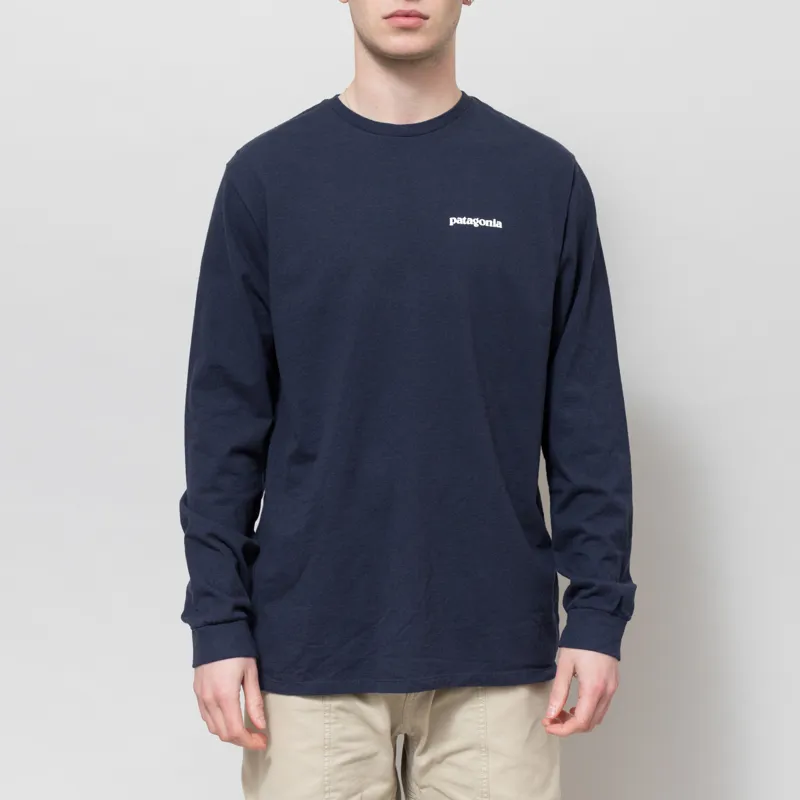 Patagonia Long Sleeve P-6 Logo Responsibili-Tee New Navy-2