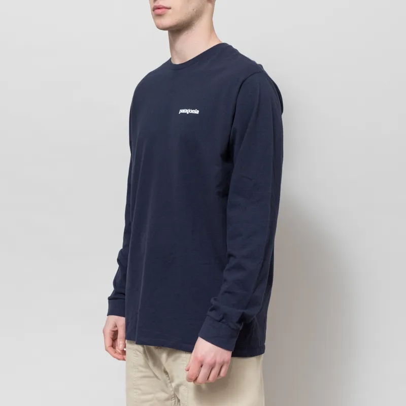 Patagonia Long Sleeve P-6 Logo Responsibili-Tee New Navy-1