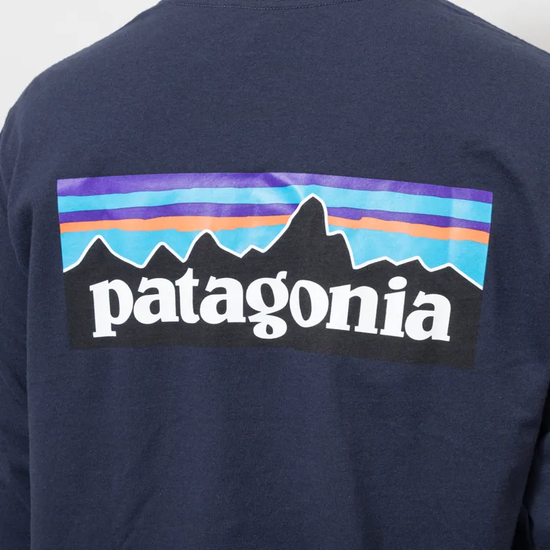 Patagonia Long Sleeve P-6 Logo Responsibili-Tee New Navy-5