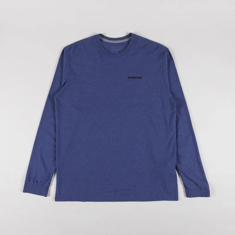 Patagonia Long Sleeve P-6 Logo Responsibili-Tee P6 Outline Current Blue-1