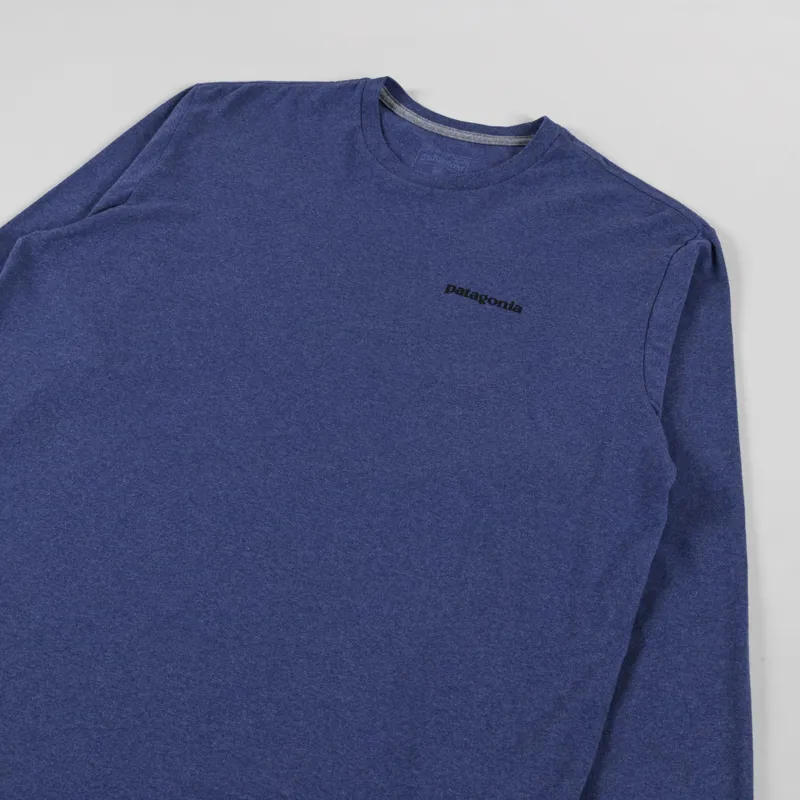 Patagonia Long Sleeve P-6 Logo Responsibili-Tee P6 Outline Current Blue-3