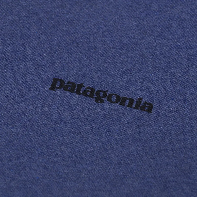 Patagonia Long Sleeve P-6 Logo Responsibili-Tee P6 Outline Current Blue-5