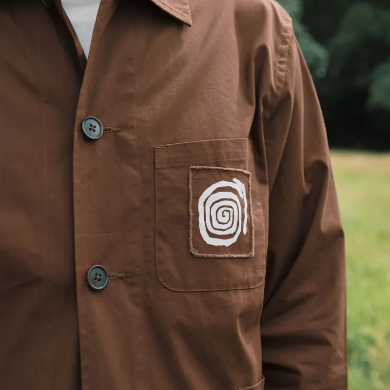 Universal Works x Working Class Heroes Bakers Overshirt Brown Peached Poplin-2