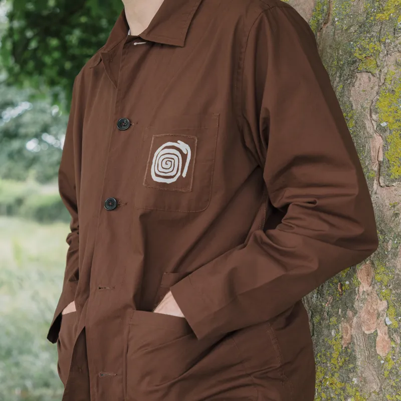 Universal Works x Working Class Heroes Bakers Overshirt Brown Peached Poplin-1