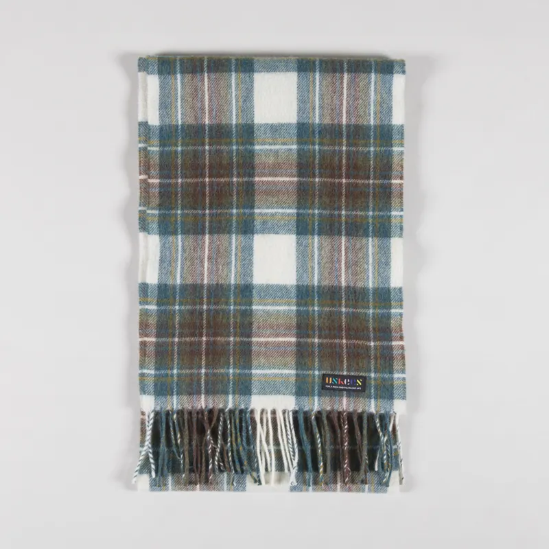 Uskees 4013 Tartan Lambswool Scarf Green-1