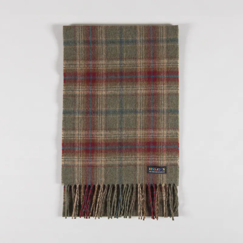 Uskees 4013 Tartan Lambswool Scarf Clay-1