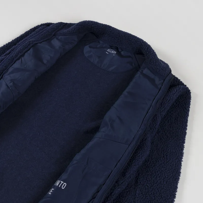 Elliker Keld Sherpa Fleece Jacket Navy-4