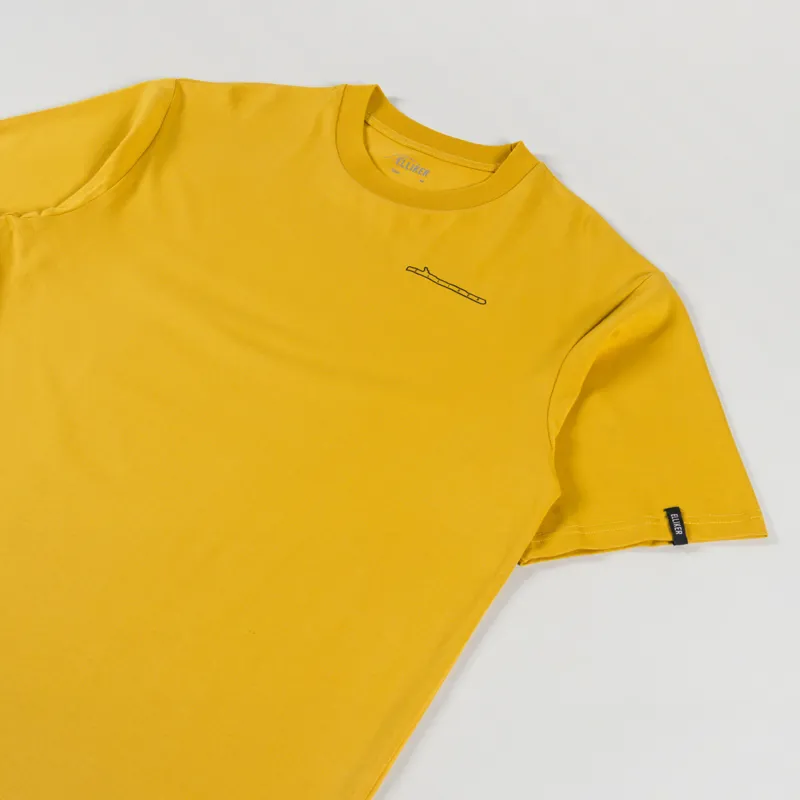 Elliker Rill Stick Print T Shirt Mustard-3