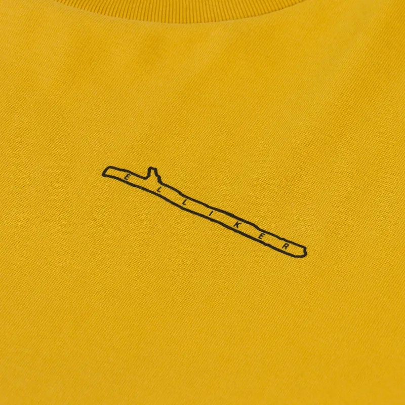 Elliker Rill Stick Print T Shirt Mustard-5