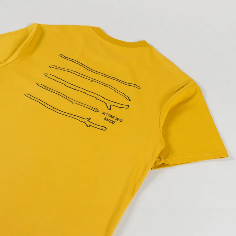 Elliker Rill Stick Print T Shirt Mustard-2