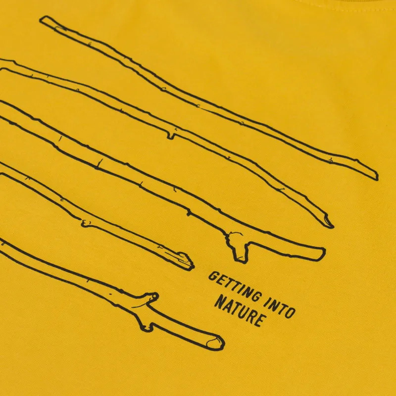 Elliker Rill Stick Print T Shirt Mustard-4