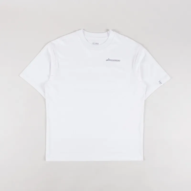 Elliker Rill Stick Print T Shirt White-1