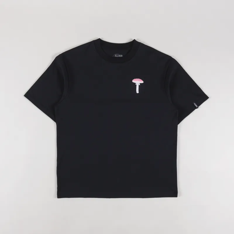 Elliker Rill Spore Print T Shirt Black-1