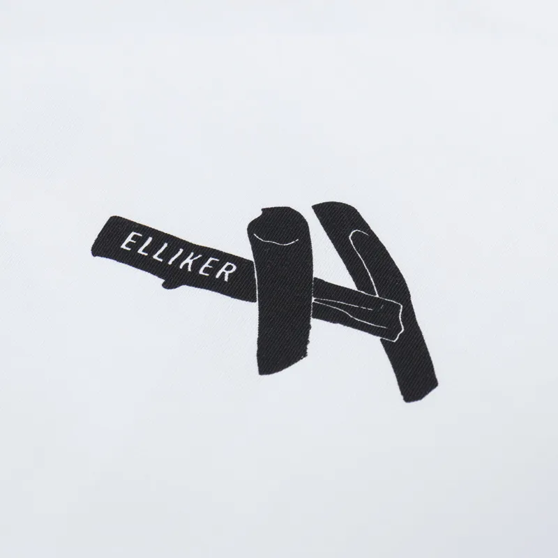 Elliker Rill Charcoal Print T Shirt White-5