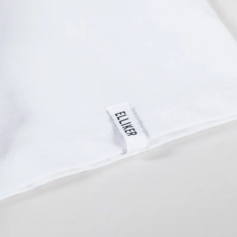 Elliker Rill Charcoal Print T Shirt White-6