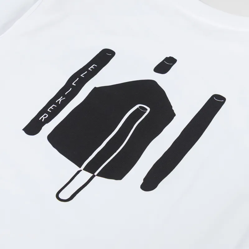 Elliker Rill Charcoal Print T Shirt White-4