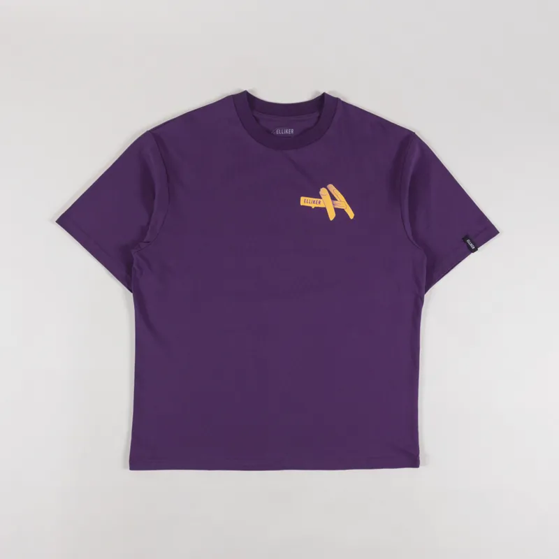 Elliker Rill Charcoal Print T Shirt Purple