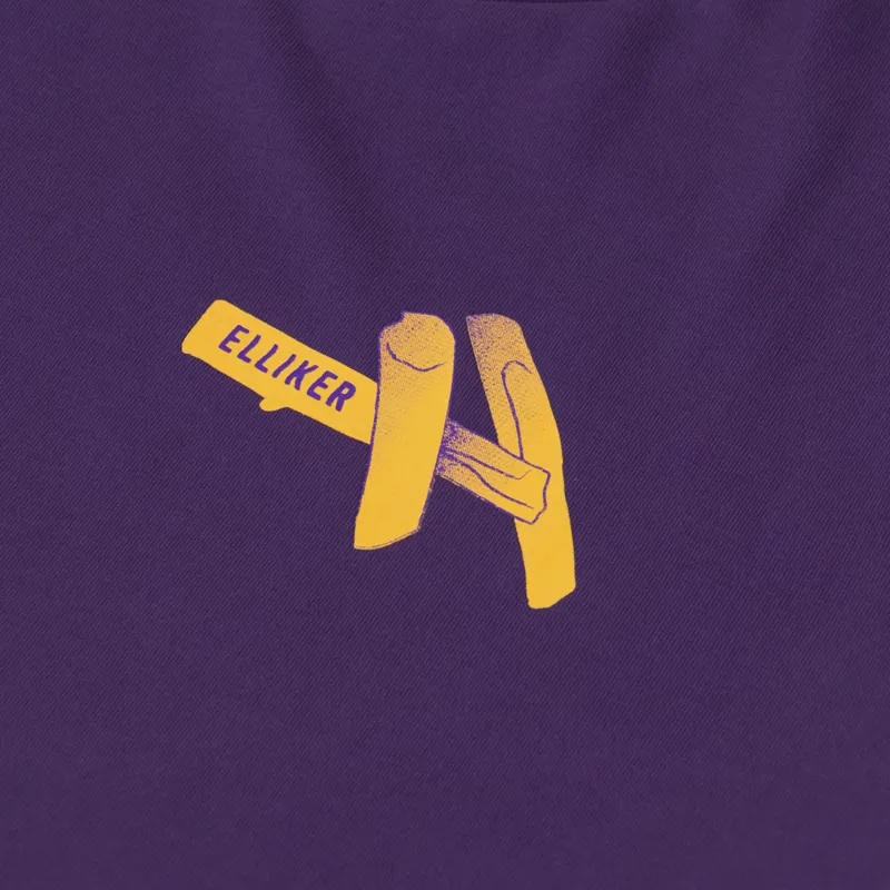 Elliker Rill Charcoal Print T Shirt Purple-5