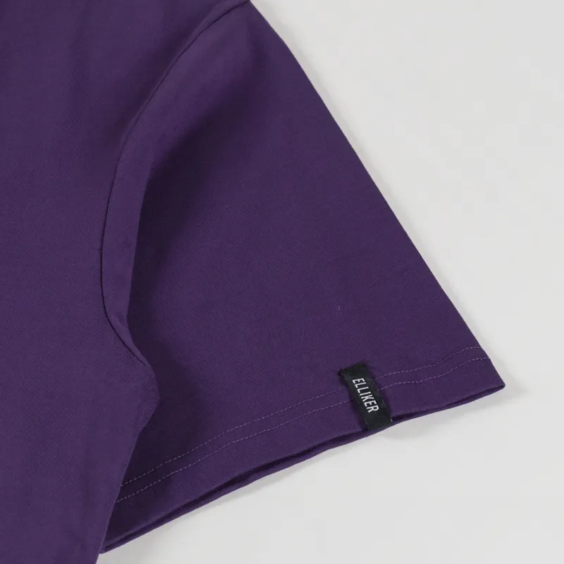Elliker Rill Charcoal Print T Shirt Purple-6