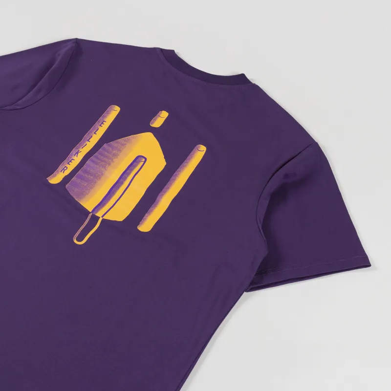 Elliker Rill Charcoal Print T Shirt Purple-2