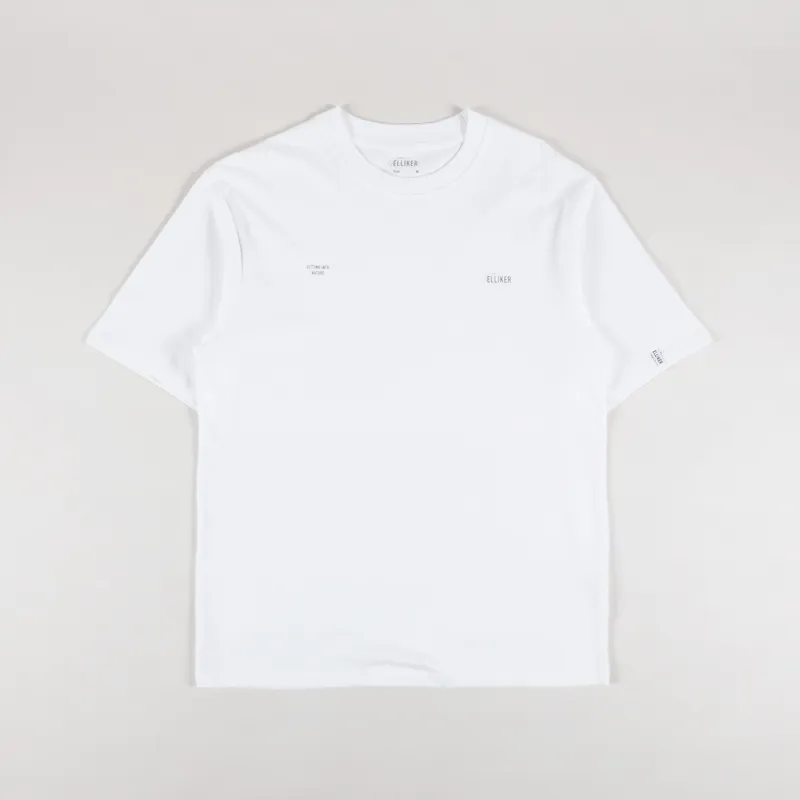 Elliker Rill Logo Print T Shirt White
