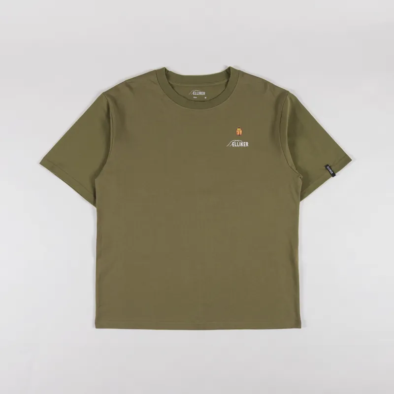 Elliker Rill Bug Print T Shirt Khaki-1