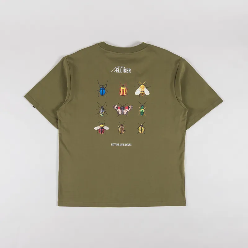 Elliker Rill Bug Print T Shirt Khaki
