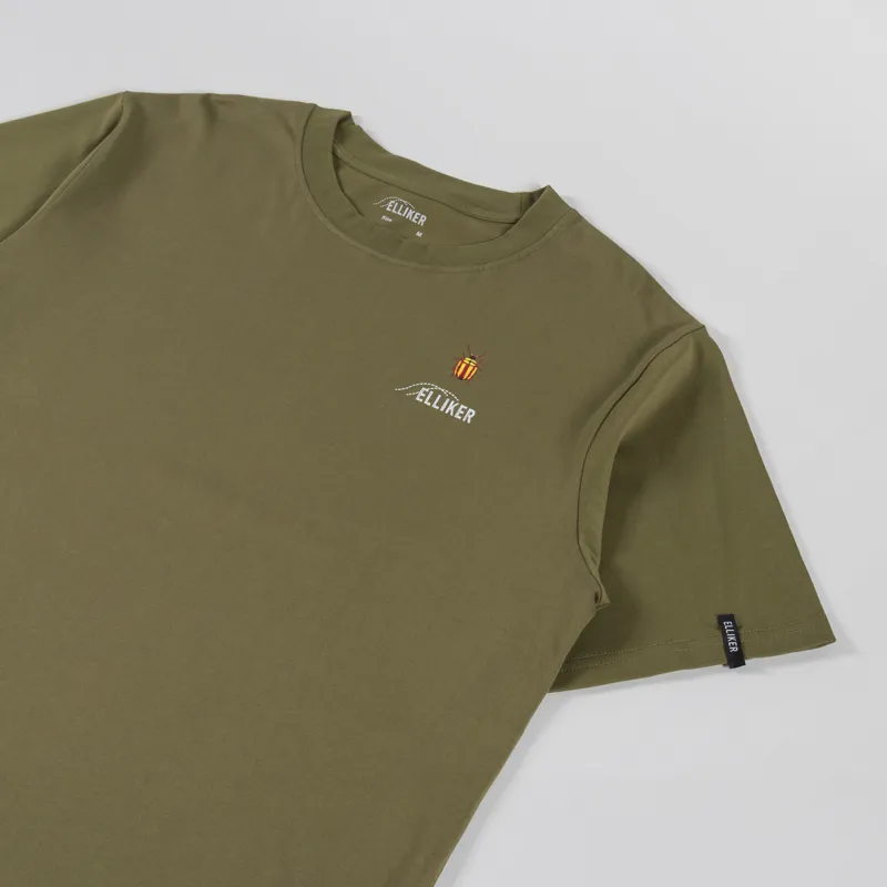 Elliker Rill Bug Print T Shirt Khaki-3