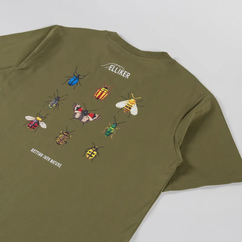 Elliker Rill Bug Print T Shirt Khaki-2