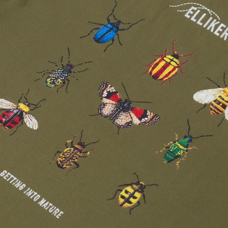 Elliker Rill Bug Print T Shirt Khaki-4
