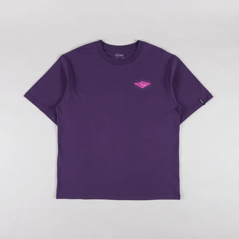 Elliker Rill Hill Print T Shirt Purple-1