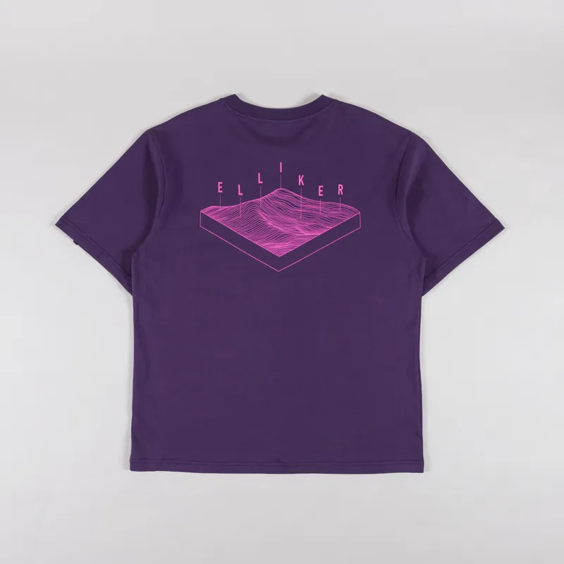 Elliker Rill Hill Print T Shirt Purple