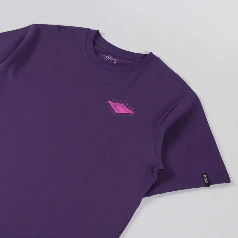 Elliker Rill Hill Print T Shirt Purple-3