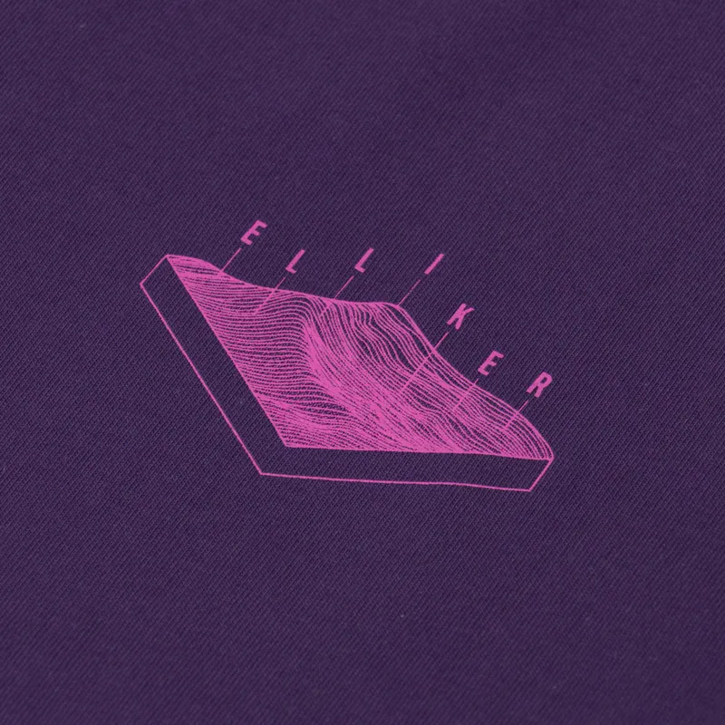 Elliker Rill Hill Print T Shirt Purple-5