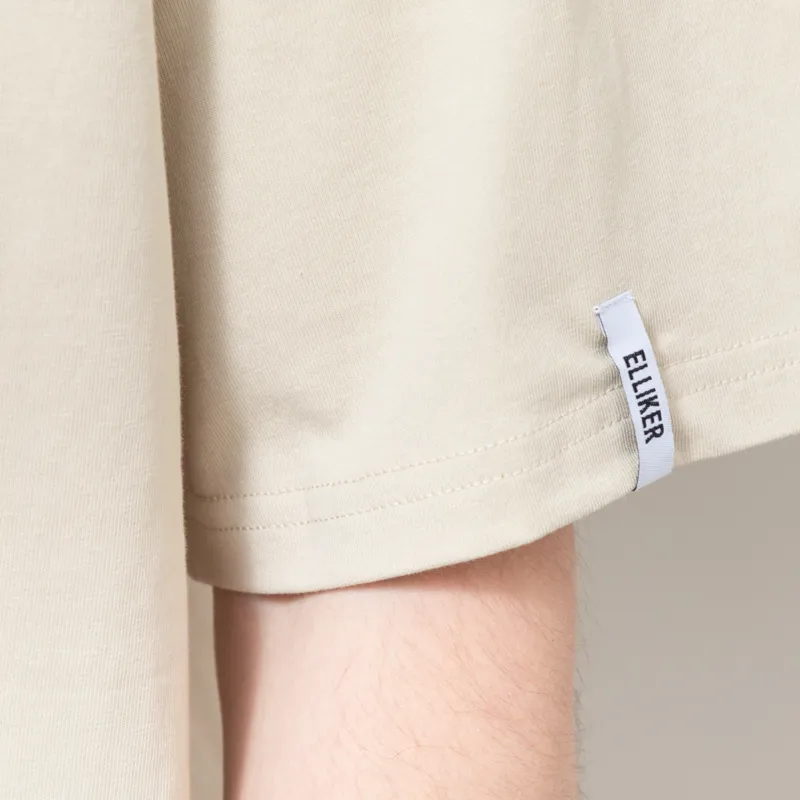 Elliker Rill Birds Print T Shirt Beige-5