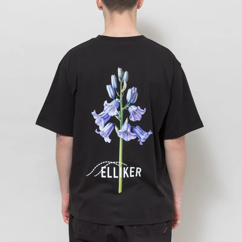 Elliker Rill Bluebell Print T Shirt Black