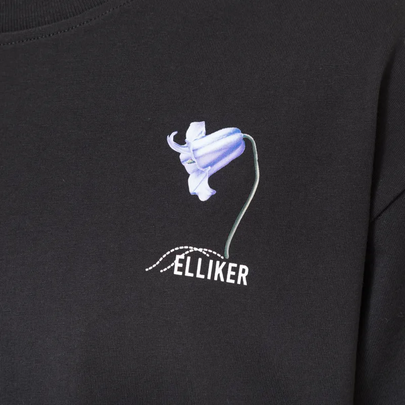Elliker Rill Bluebell Print T Shirt Black-3