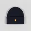 Carhartt WIP Chase Beanie Dark Navy Gold